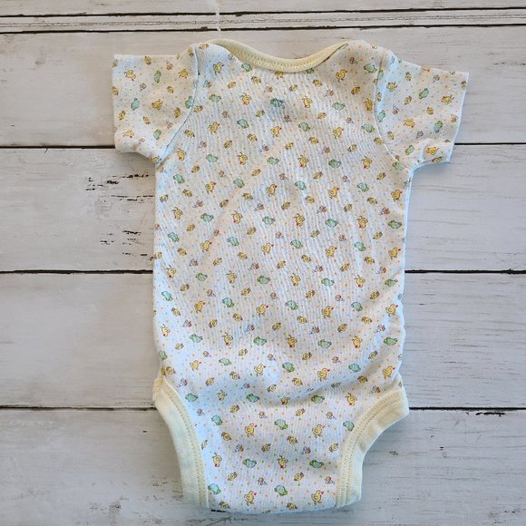 ♡ 5/$20 - Gerber Unisex Chicks Turtle Print Yellow Short Sleeve Bodysuit 0-3mo. - Picture 2 of 6